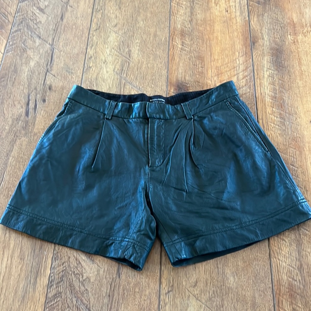 Banana Republic Black Leather Shorts